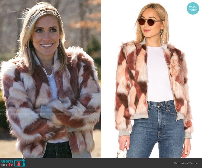 Chaser Faux Fur Bomber Jacket worn by Kristin Cavallari on Very Cavallari