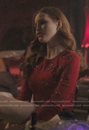 Cheryl's red star embellished sweater on Riverdale