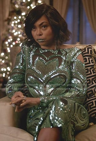 Cookie’s sequin mesh inset gown on Empire