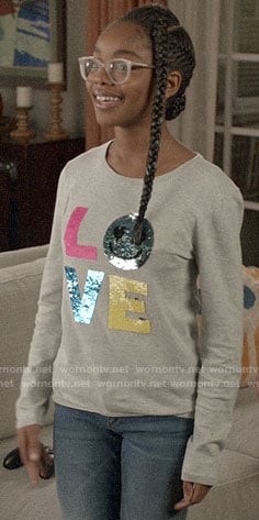 Diane's LOVE sequin sweater on Black-ish