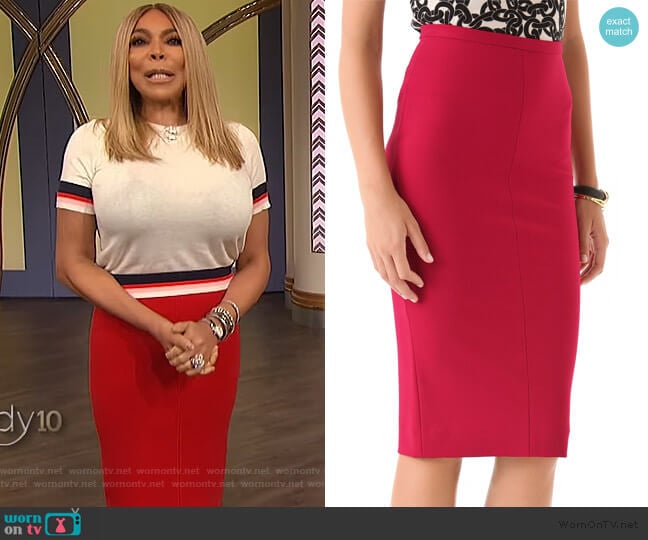 Samara Jersey Pencil Skirt by Diane von Furstenberg worn by Wendy Williams on The Wendy Williams Show