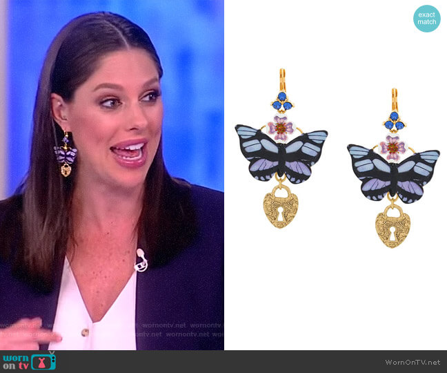 Butterfly Locket Earrings worn by Abby Huntsman on The View