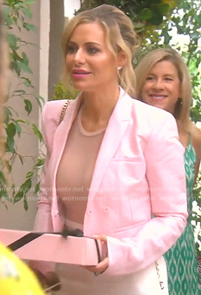 Dorit’s pink cropped jacket on The Real Housewives of Beverly Hills