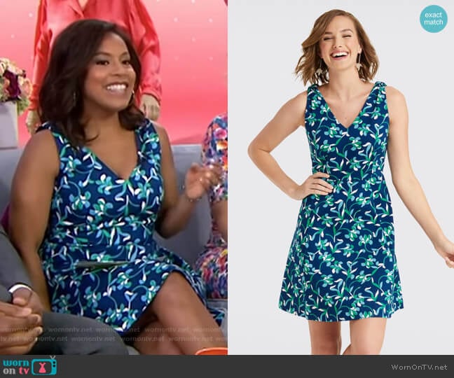 Floral Knot Love Circle Dress by Draper James worn by Sheinelle Jones on Today