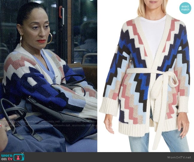 Eleven Six Isla Baby Alpaca Blend Cardigan worn by Rainbow Johnson (Tracee Ellis Ross) on Black-ish