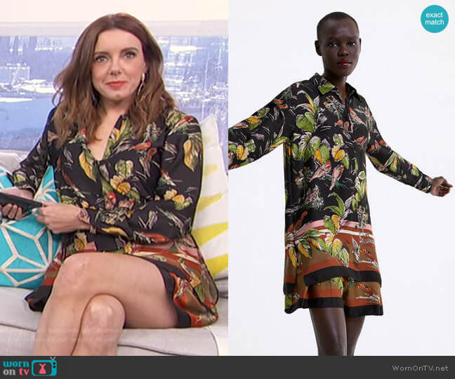 Floral Print Shirt by Zara worn by Melanie Bromley on E! News