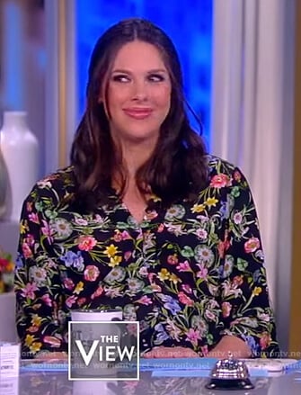 Abby's floral print jumpsuit on The View