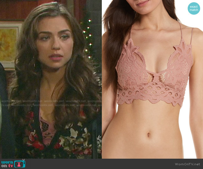 Free People Adella Bralette worn by Ciara Brady (Victoria Konefal) on Days of our Lives
