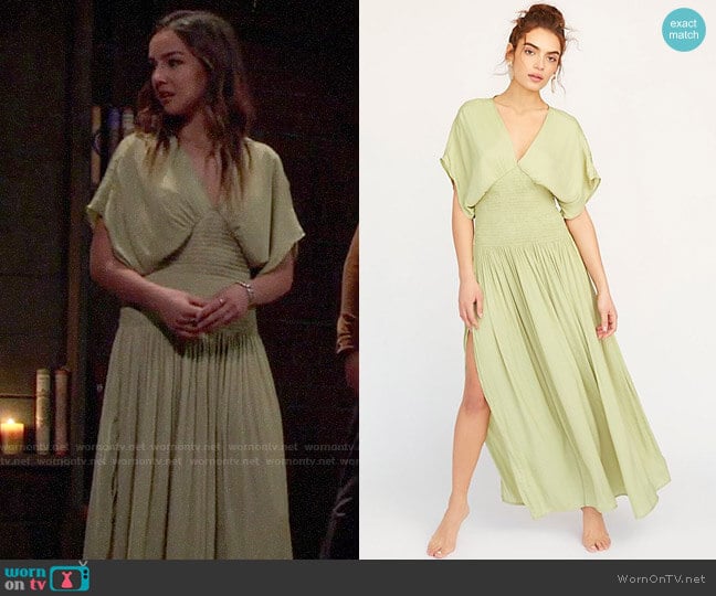 Free People Hold Me Close Maxi Dress worn by Kristina Corinthos (Lexi Ainsworth) on General Hospital