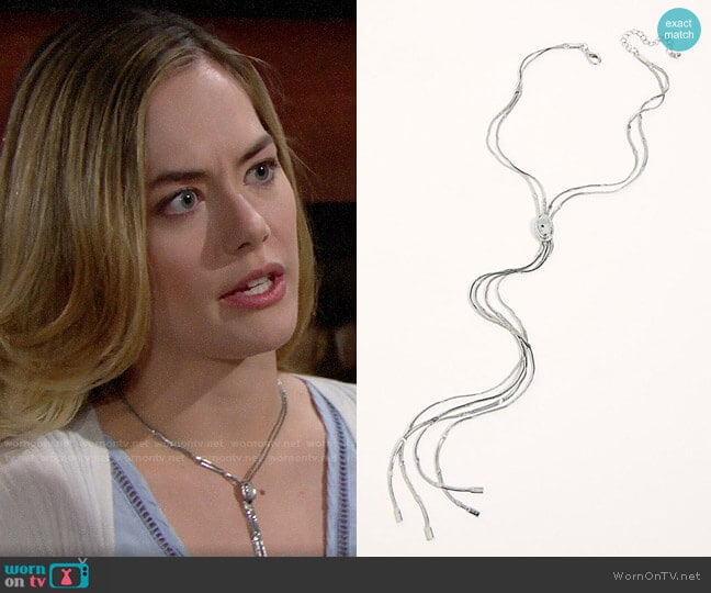 Free People Olivia Bolo Necklace worn by Hope Logan (Annika Noelle) on The Bold and the Beautiful