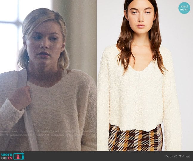 Tandy’s white cropped sweater on Cloak and Dagger