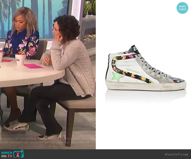 Slide Sneakers by Golden Goose  worn by Sara Gilbert on The Talk