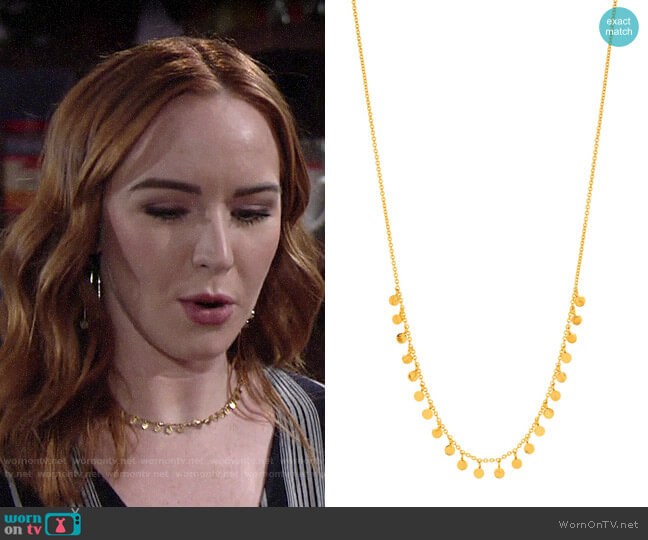 Gorjana Chloe Necklace worn by Mariah Copeland (Camryn Grimes) on The Young & the Restless