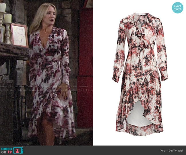 WornOnTV Sharon s pink floral wrap dress on The Young and the Restless Sharon Case Clothes and Wardrobe from TV