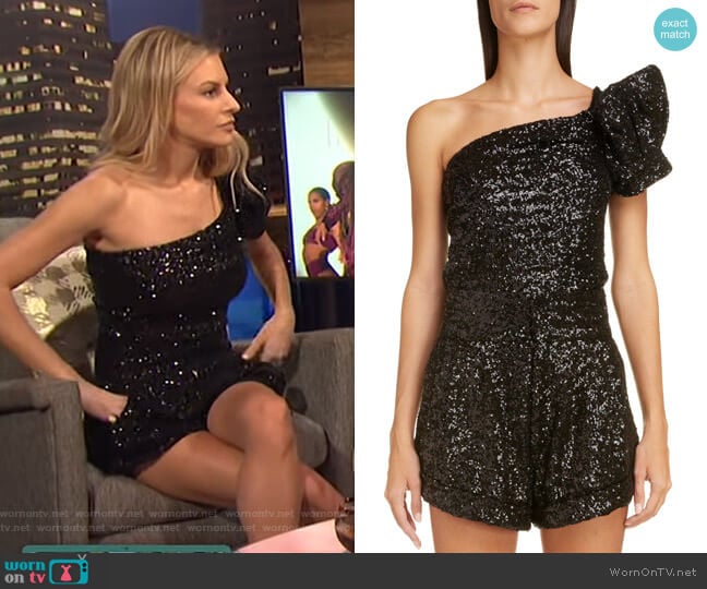 One Shoulder Sequin Top and shorts by Isabel Marant worn by Morgan Stewart on E! News