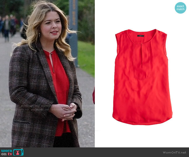 J. Crew Drapey Keyhole Top worn by Alison DiLaurentis (Sasha Pieterse) on Pretty Little Liars The Perfectionists