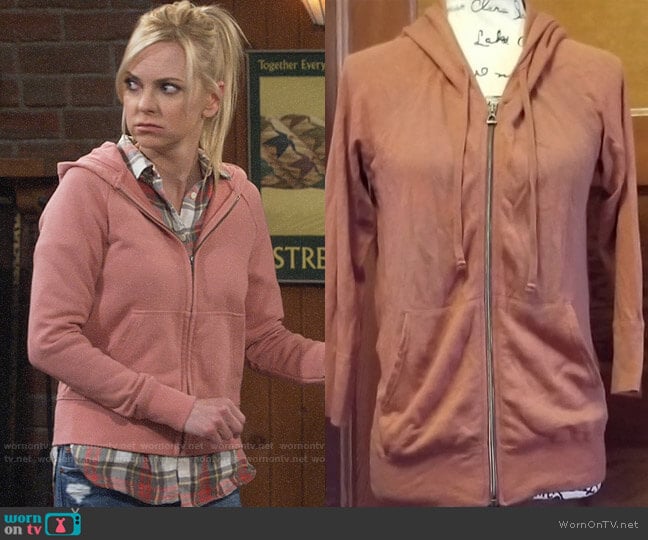 James Perse Classic Zip Up Hoodie worn by Christy Plunkett (Anna Faris) on Mom