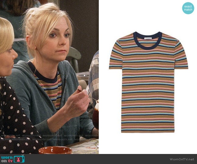 James Perse Vintage Boy Striped T-shirt worn by Christy Plunkett (Anna Faris) on Mom