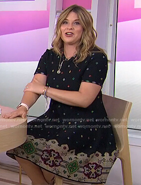 Jenna’s black floral knitted dress on Today