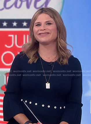 Jenna’s navy button detail top on Today