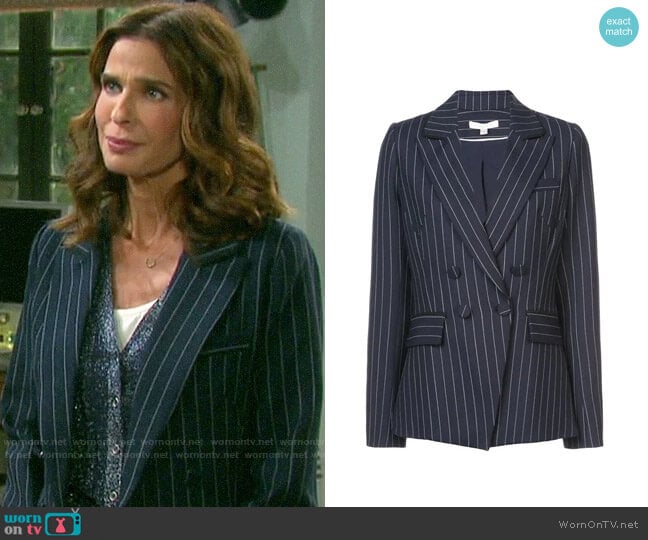 Jonathan Simkhai Pinstripes Structured Blazer worn by Hope Williams (Kristian Alfonso) on Days of our Lives