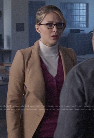 Kara's short camel coat on Supergirl