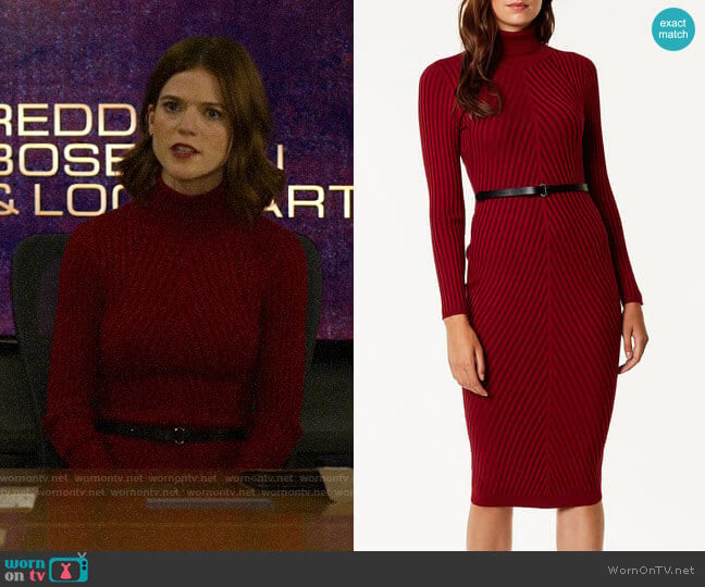 Karen Millen Ribbed Fitted Knit Dress worn by Maia Rindell (Rose Leslie) on The Good Fight