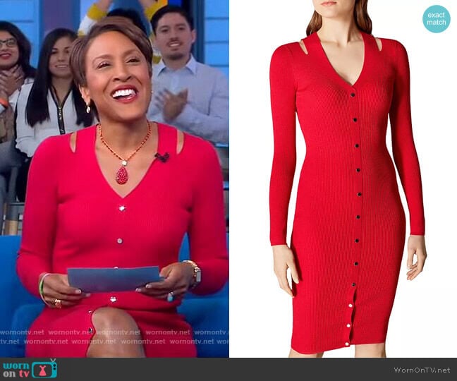 WornOnTV: Robin’s button front cutout dress on Good Morning America ...