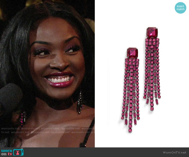 Kate Spade Glitzville Chain Fringe Earrings worn by Ana Hamilton (Loren Lott) on The Young and the Restless