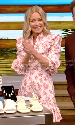 Kelly's white floral mini dress on Live with Kelly and Ryan