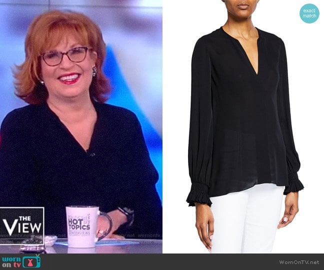 Miley V-Neck Long-Sleeve Blouse by Kobi Halperin worn by Joy Behar on The View