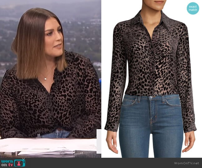 Nina Blouse by L'Agence worn by Carissa Loethen Culiner on E! News