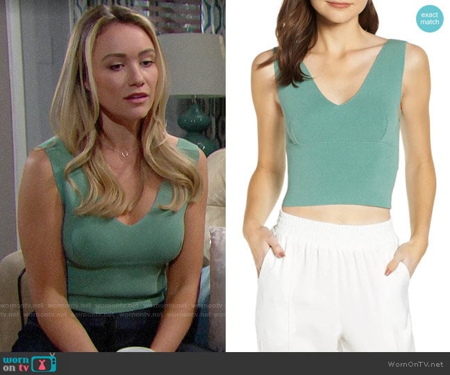 Leith Sassy Crop Tank worn by Flo Fulton (Katrina Bowden) on The Bold and the Beautiful