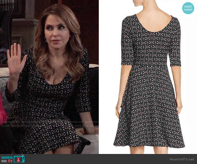 Leota Geo Jacquard Rhododendron Dress worn by Olivia Falconeri (Lisa Lo Cicero) on General Hospital