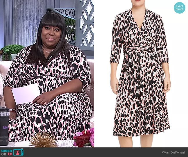 Mahlia Leopard Print Belted Dress by Leota Plus worn by Loni Love on The Real