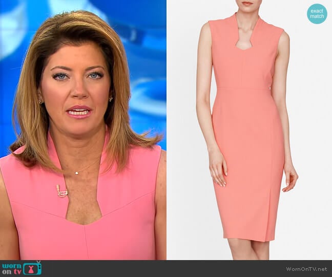 Dendra Sheath Dress by LK Bennett worn by Norah O'Donnell on CBS Mornings