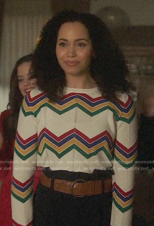 Macy’s chevron striped sweater on Charmed