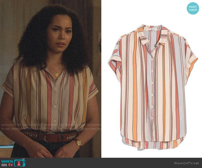 WornOnTV: Macy’s striped button down shirt on Charmed | Madeleine ...