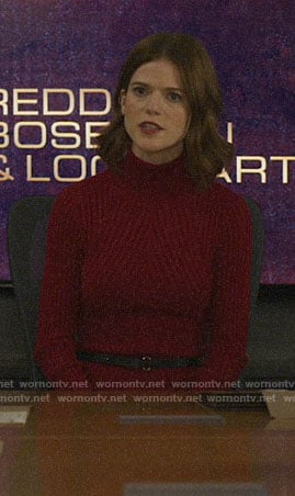 Maia's red sweater dress on The Good Fight