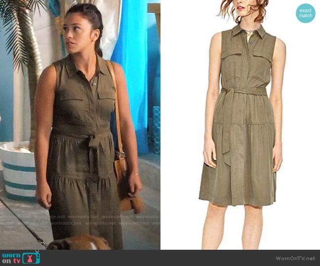 Maison Jules Utility-Pocket A-Line T-Shirt Dress worn by Jane Villanueva (Gina Rodriguez) on Jane the Virgin