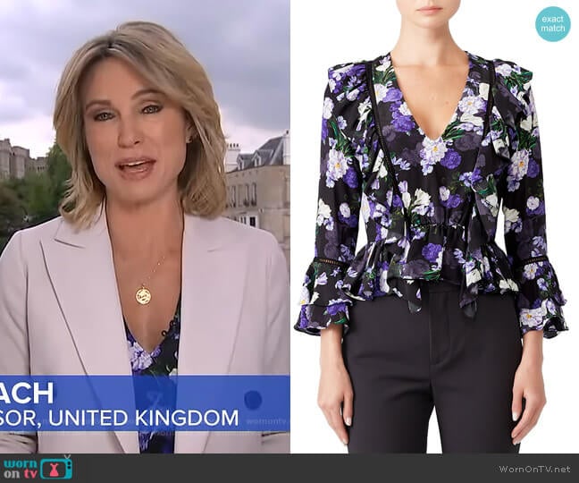 Blossom Blouse by Marissa Webb worn by Amy Robach on Good Morning America