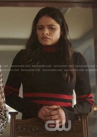 Mel's black and red striped sweater on Charmed