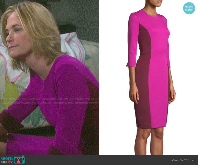 Milly Color Block Fitted Dress worn by Eve Donovan (Kassie DePaiva) on Days of our Lives