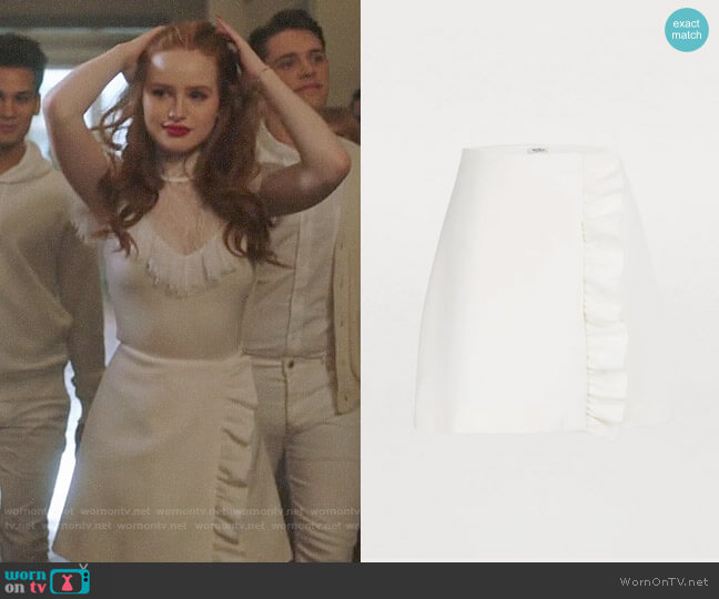 Miu Miu Wool Mini Skirt worn by Cheryl Blossom (Madelaine Petsch) on Riverdale