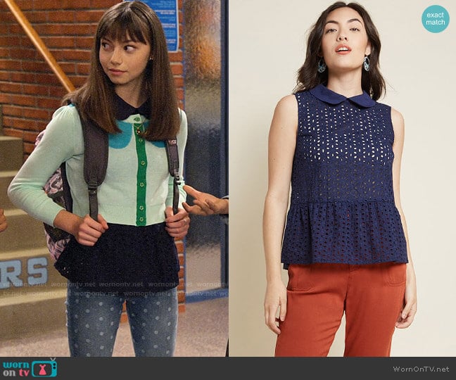 ModCloth Anything Pose Peplum Blouse worn by Molly (Lauren Lindsey Donzis) on No Good Nick