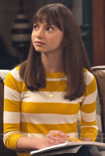 Molly's yellow striped sweater on No Good Nick