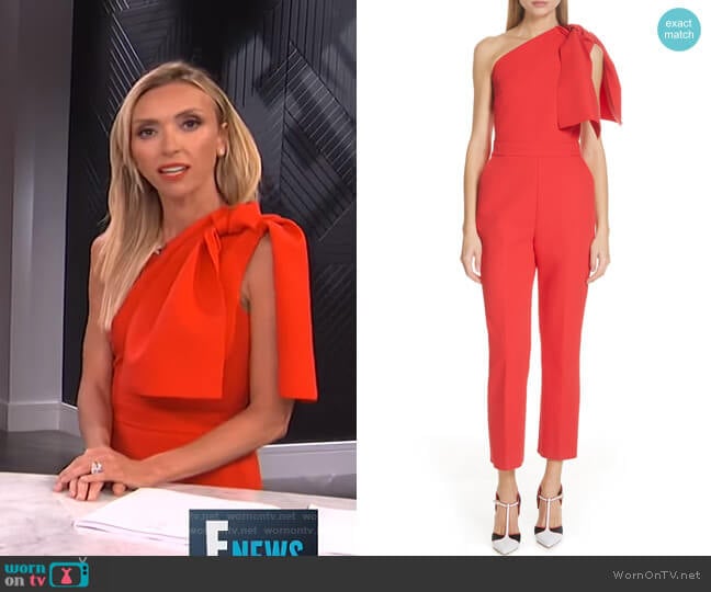 Bow One-Shoulder Jumpsuit by MSGM worn by Giuliana Rancic on E! News