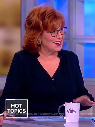 Joy’s navy v-neck blouse on The View