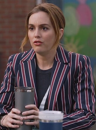 Angie’s navy striped blazer on Single Parents