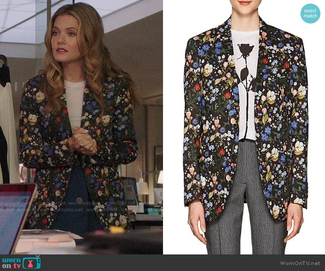 R13 Summer Floral Cotton Blazer worn by Sutton (Meghann Fahy) on The Bold Type